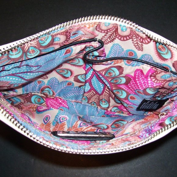 MMS Handbag Clutch Purse Tan Black Two Tone Studs Tassels Bag Gold Hardware - Picture 6 of 6